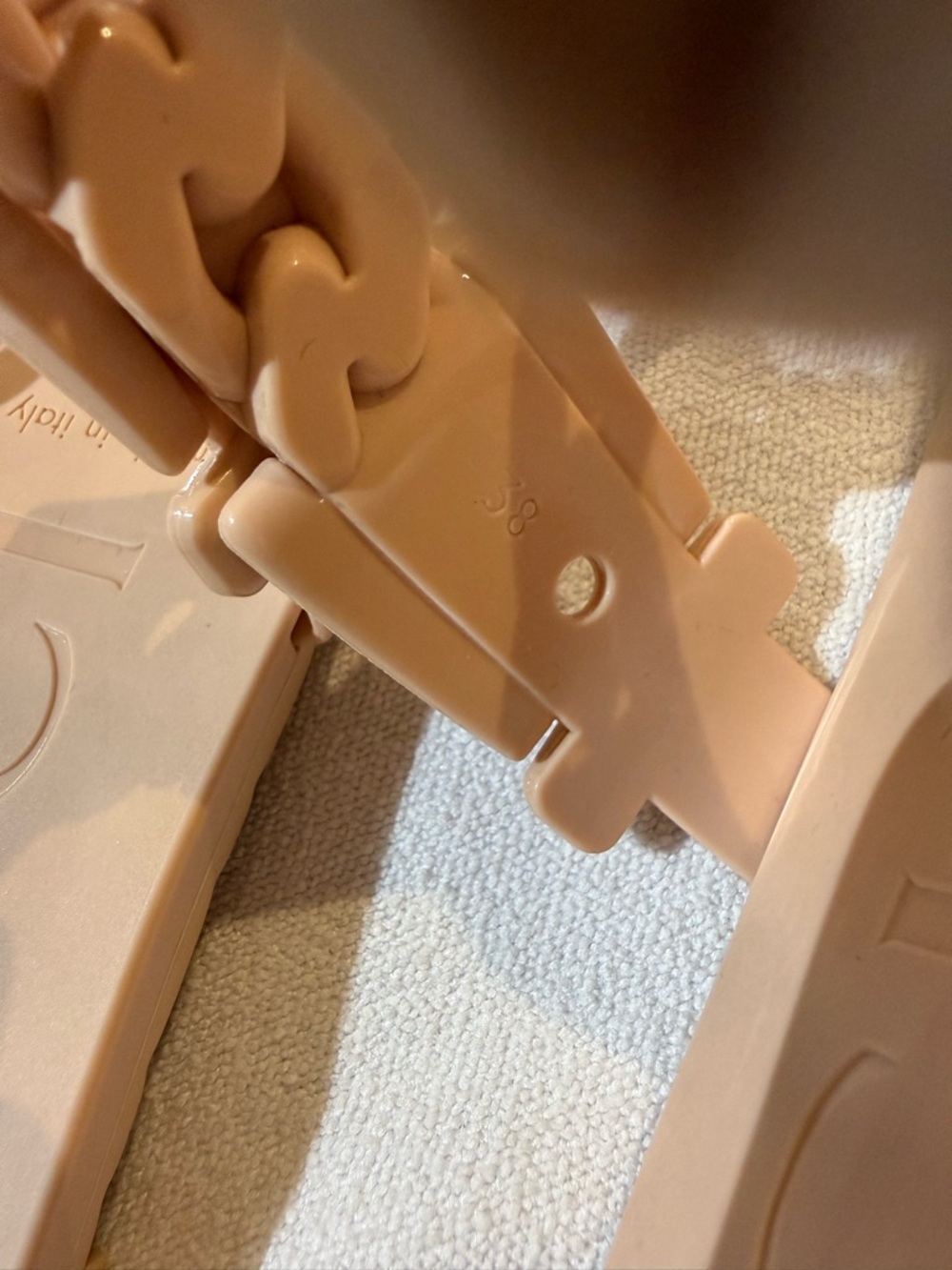 Gucci Beige Chain-Link Buckle Slide Sandals - Picture 12 of 16